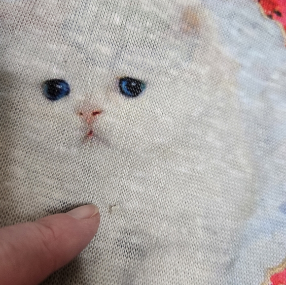 OMIGHTY strawberry kitty cat lace crop cami slub lace trim tank‎ top XS - Picture 6 of 10